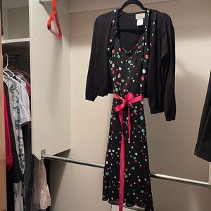 Size 6 polkadot dress w/ matching sweater